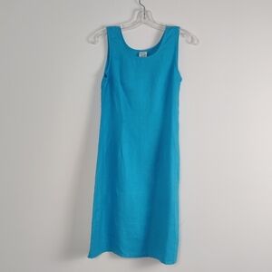 Match Point Women's 100% Linen Summer Dress Size Medium Large Lagenlook Beach